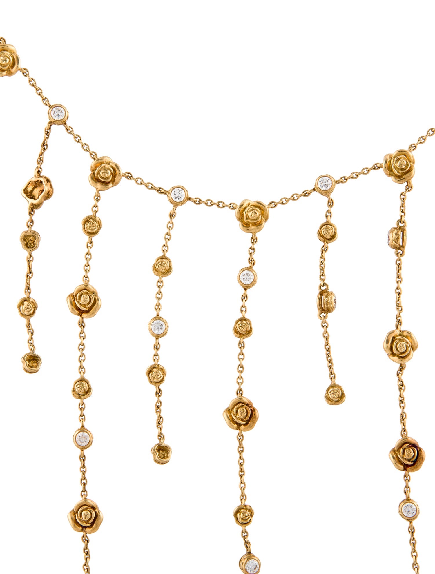 Carrera y Carrera 18K Diamond Rose Collar Necklace