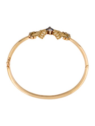 Carrera y Carrera 18K Sapphire & Diamond Hinged Bangle Hands Bracelet