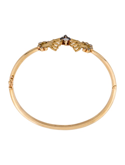 Carrera y Carrera 18K Sapphire & Diamond Hinged Bangle Hands Bracelet