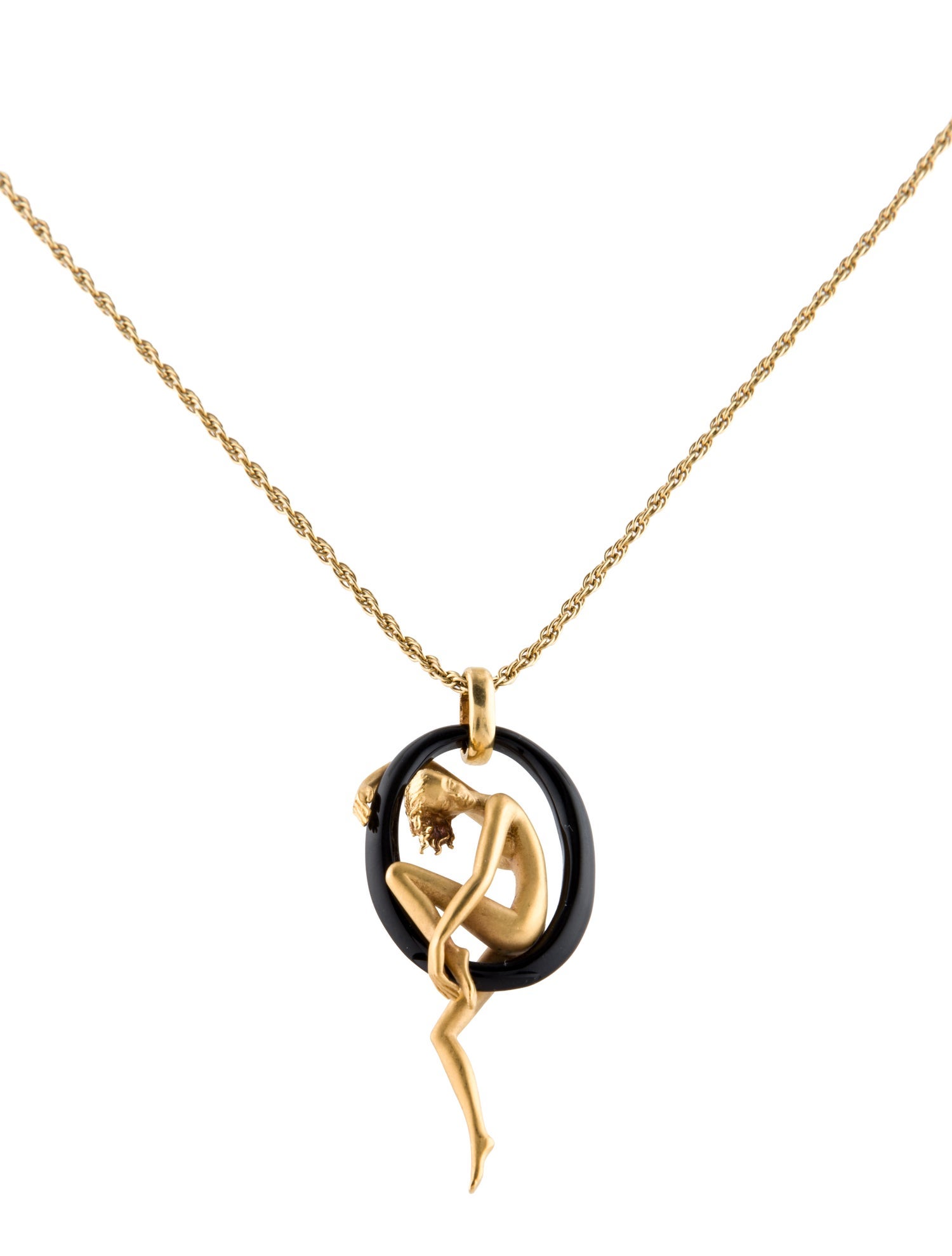 Carrera y Carrera 18K Onyx Goddess Pendant Necklace