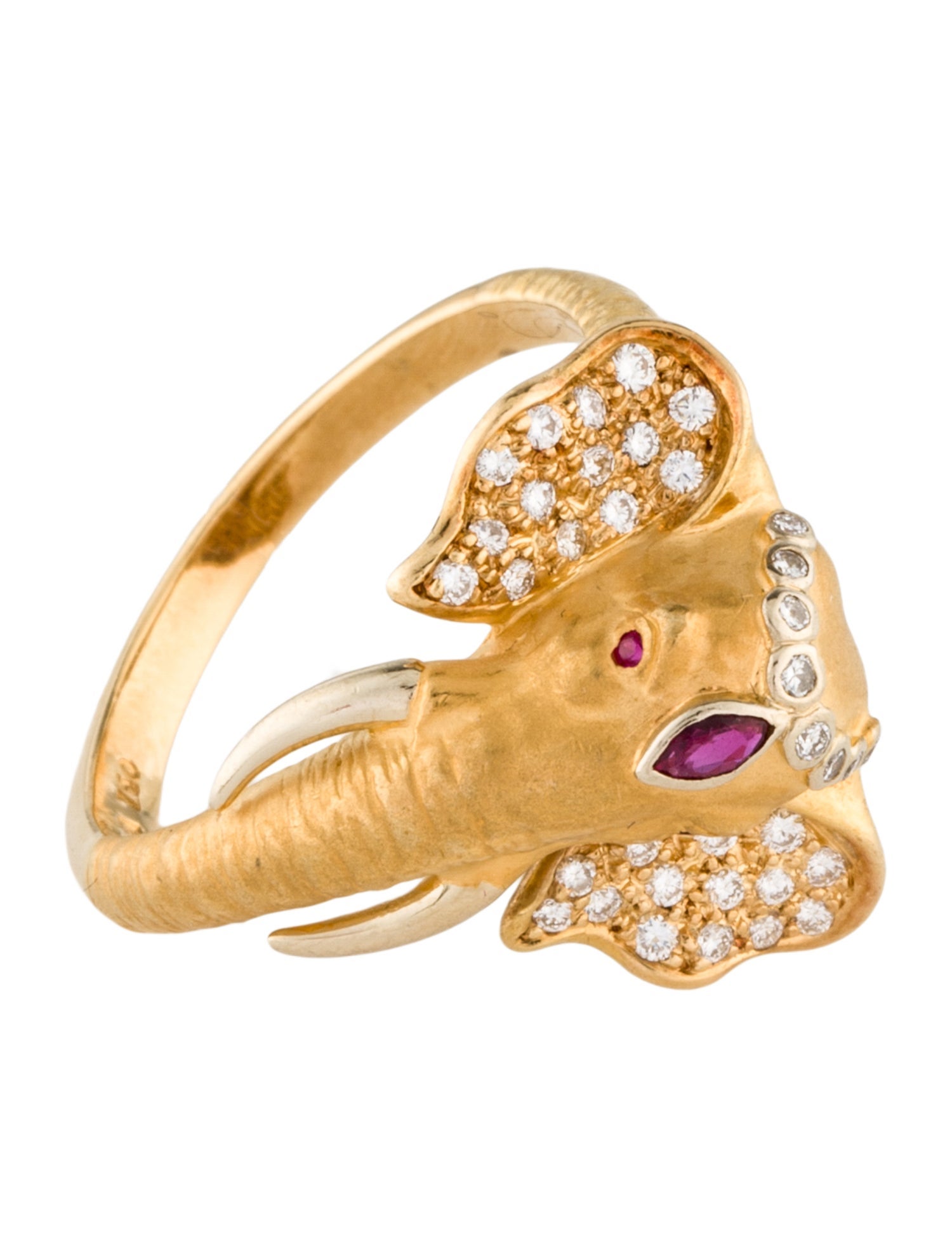 Carrera y Carrera 18K Ruby & Diamond Elephant Cocktail Ring