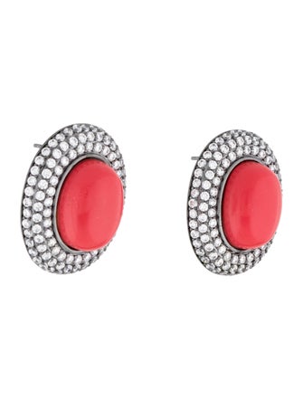 CZ by Kenneth Jay Lane Cubic Zirconia & Resin Earrings