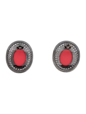 CZ by Kenneth Jay Lane Cubic Zirconia & Resin Earrings