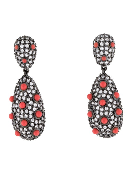 CZ by Kenneth Jay Lane Cubic Zirconia & Resin Teardrop Earrings