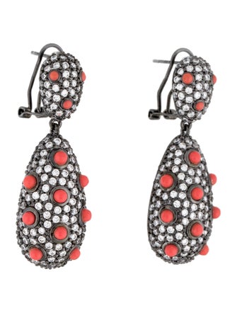 CZ by Kenneth Jay Lane Cubic Zirconia & Resin Teardrop Earrings
