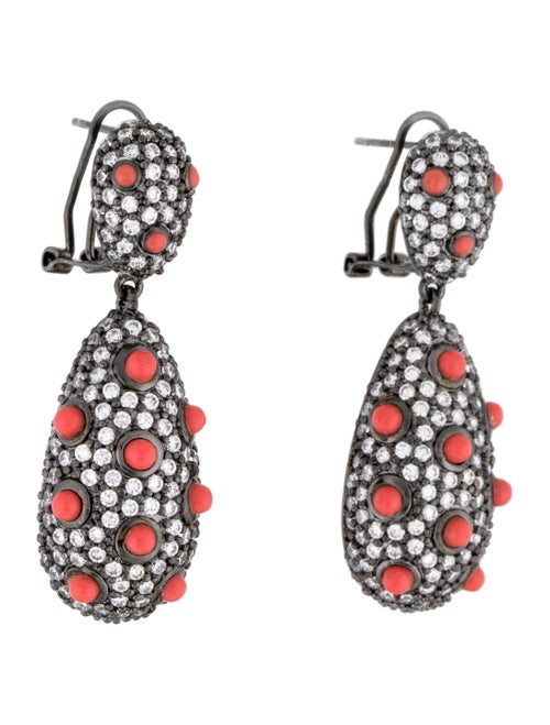 CZ by Kenneth Jay Lane Cubic Zirconia & Resin Teardrop Earrings