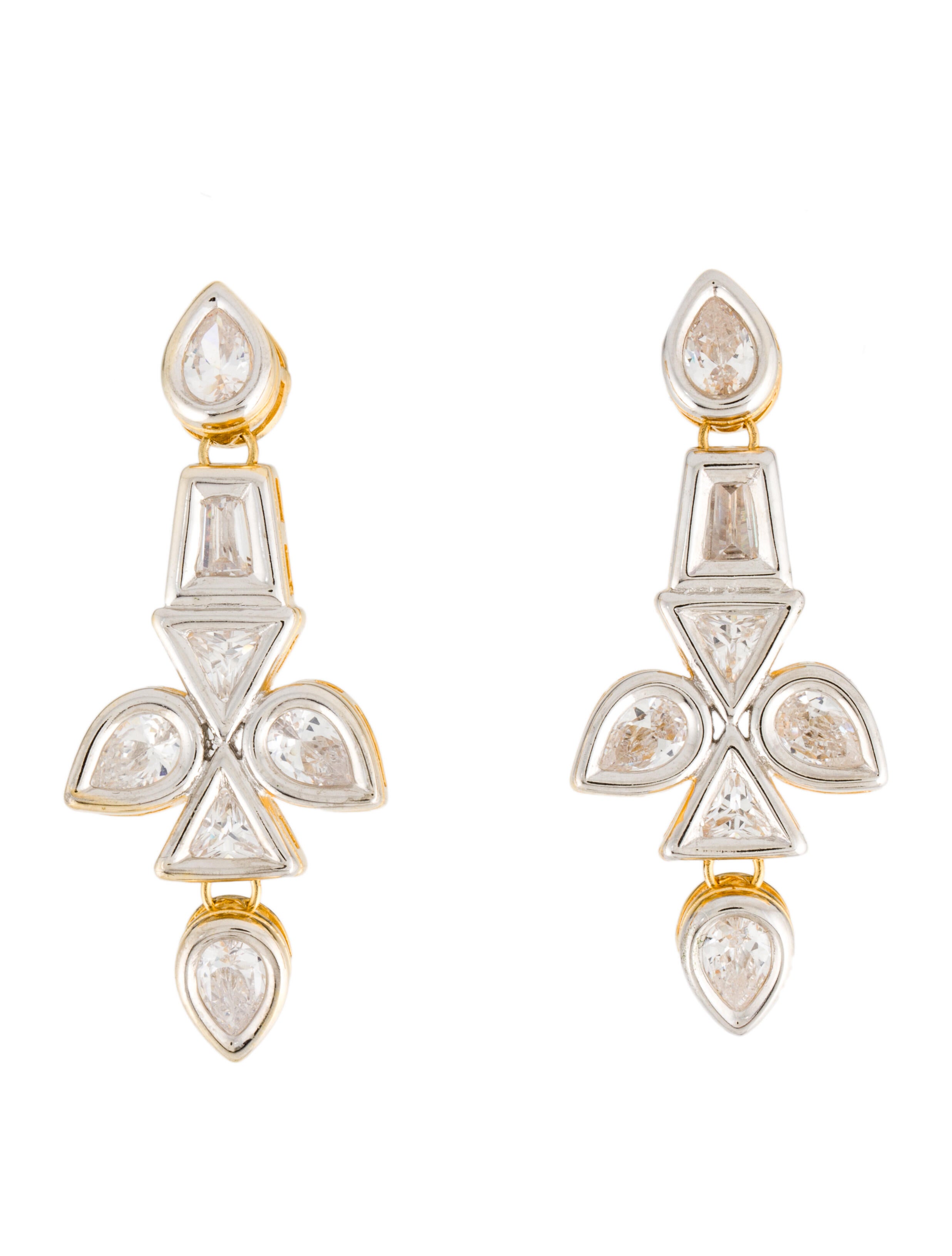 CZ by Kenneth Jay Lane Cubic Zirconia Oval Statement Drop Earrings