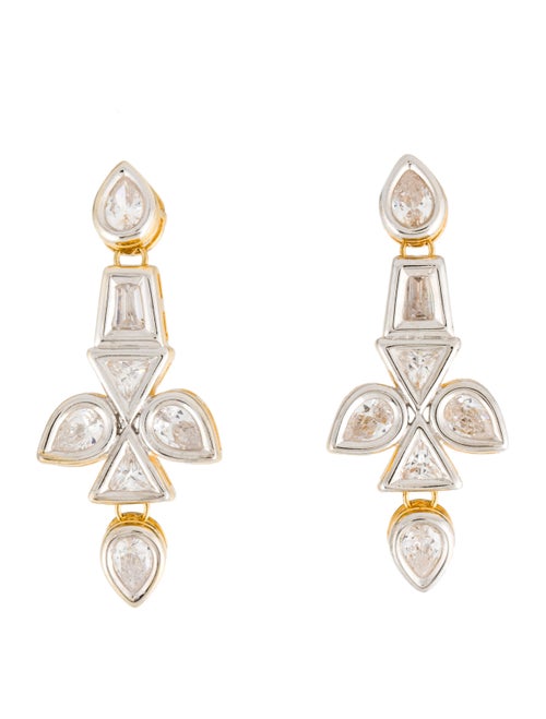 CZ by Kenneth Jay Lane Cubic Zirconia Oval Statement Drop Earrings