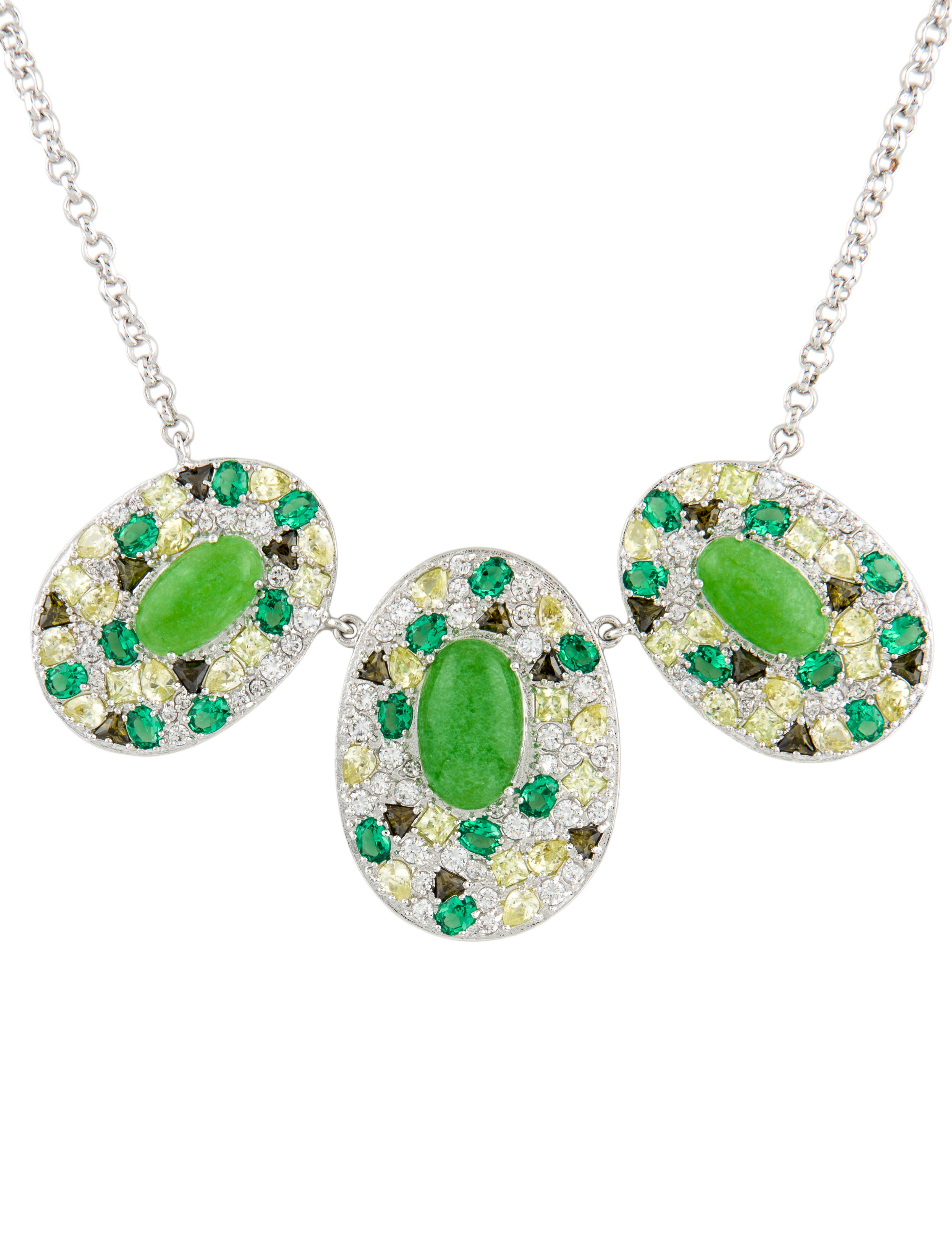 CZ by Kenneth Jay Lane Deco Pendant Necklace