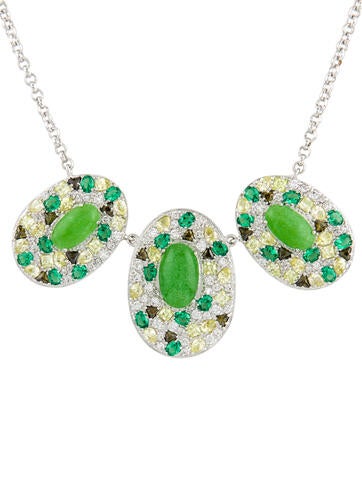 CZ by Kenneth Jay Lane Pendant Necklace Deco