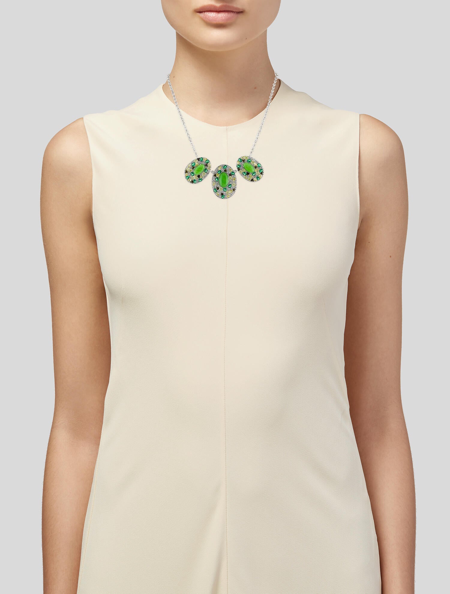 CZ by Kenneth Jay Lane Deco Pendant Necklace