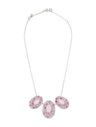 CZ by Kenneth Jay Lane Oval Crystal Station Necklace