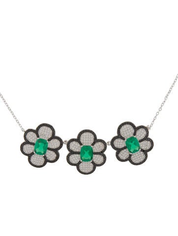 CZ by Kenneth Jay Lane Collar Floral Necklace
