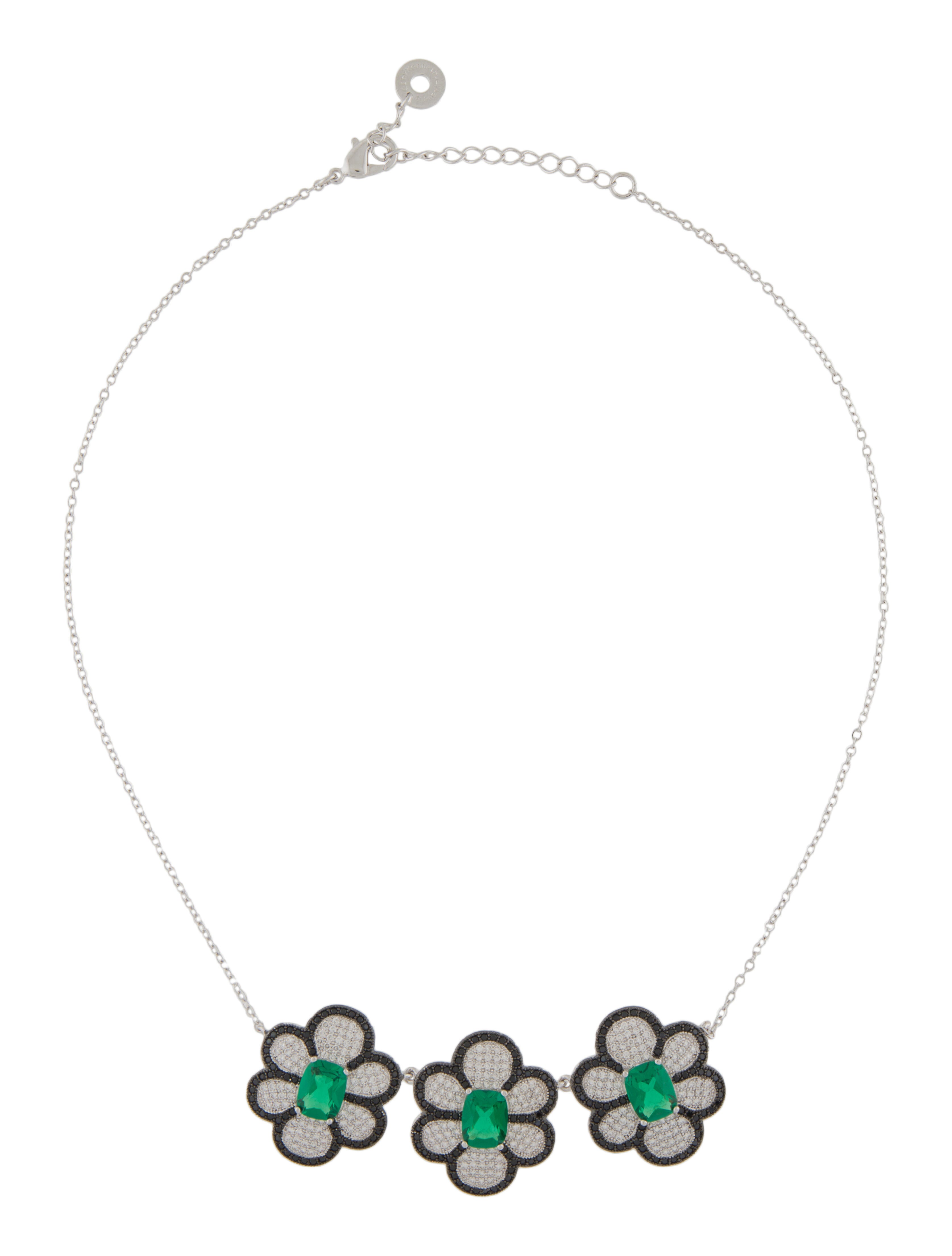 CZ by Kenneth Jay Lane Floral Collar Necklace