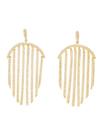 CZ by Kenneth Jay Lane Cubic Zirconia Tassel Chandelier Earrings