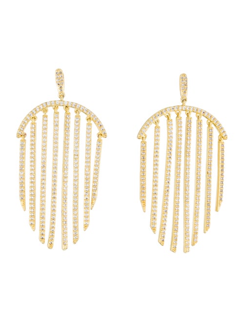 CZ by Kenneth Jay Lane Cubic Zirconia Tassel Chandelier Earrings