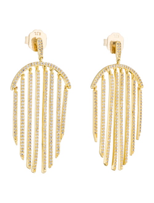 CZ by Kenneth Jay Lane Cubic Zirconia Tassel Chandelier Earrings