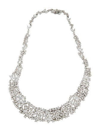 CZ by Kenneth Jay Lane Cubic Zirconia Mini Mosaic Cluster Collar Necklace