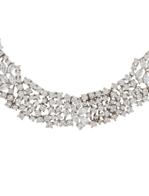 CZ by Kenneth Jay Lane Cubic Zirconia Mini Mosaic Cluster Collar Necklace