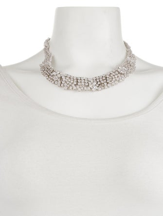 CZ by Kenneth Jay Lane Cubic Zirconia Mini Mosaic Cluster Collar Necklace