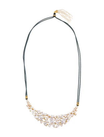 CZ by Kenneth Jay Lane Pearl & Cubic Zirconia Adjustable Collar Necklace
