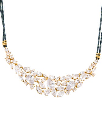 CZ by Kenneth Jay Lane Pearl & Cubic Zirconia Adjustable Collar Necklace