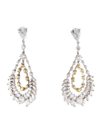 CZ by Kenneth Jay Lane Cubic Zirconia Teardrop Chandelier Earrings