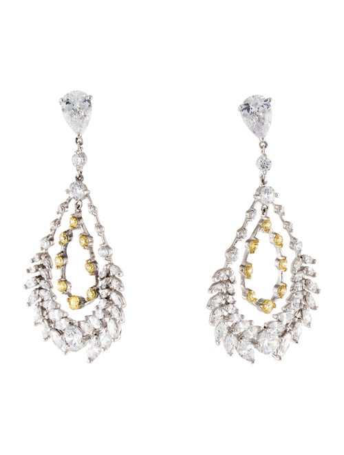 CZ by Kenneth Jay Lane Cubic Zirconia Teardrop Chandelier Earrings