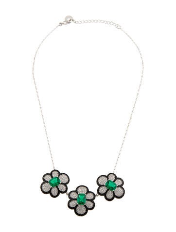 CZ by Kenneth Jay Lane Station Cubic Zirconia Flower Necklace