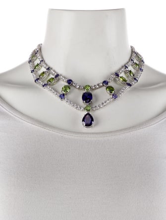 CZ by Kenneth Jay Lane Cubic Zirconia Collar Necklace