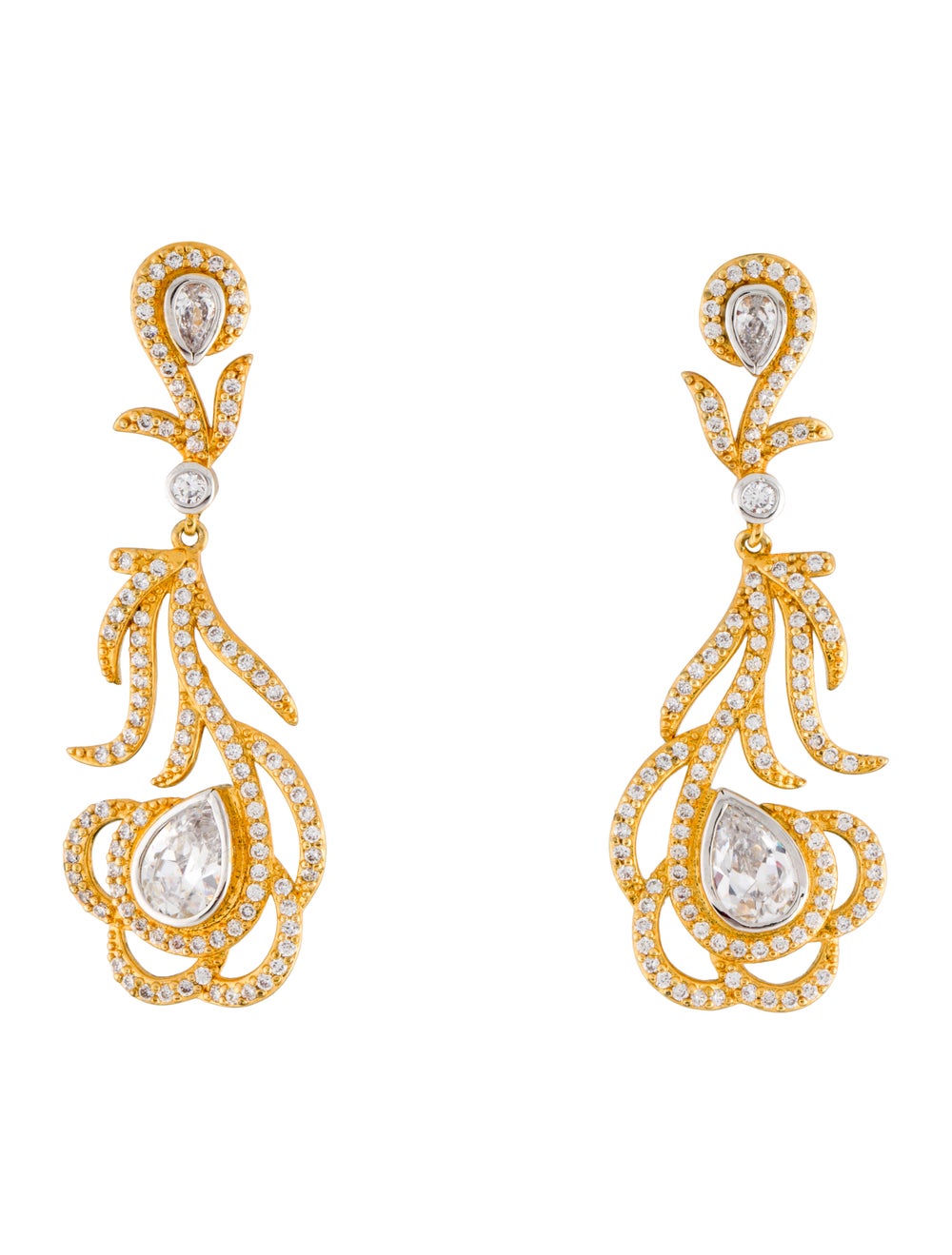 CZ by Kenneth Jay Lane Gold-Tone Metal & Cubic Zi… - image 1