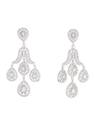 CZ by Kenneth Jay Lane Cubic Zirconia Pear Chandelier Earring