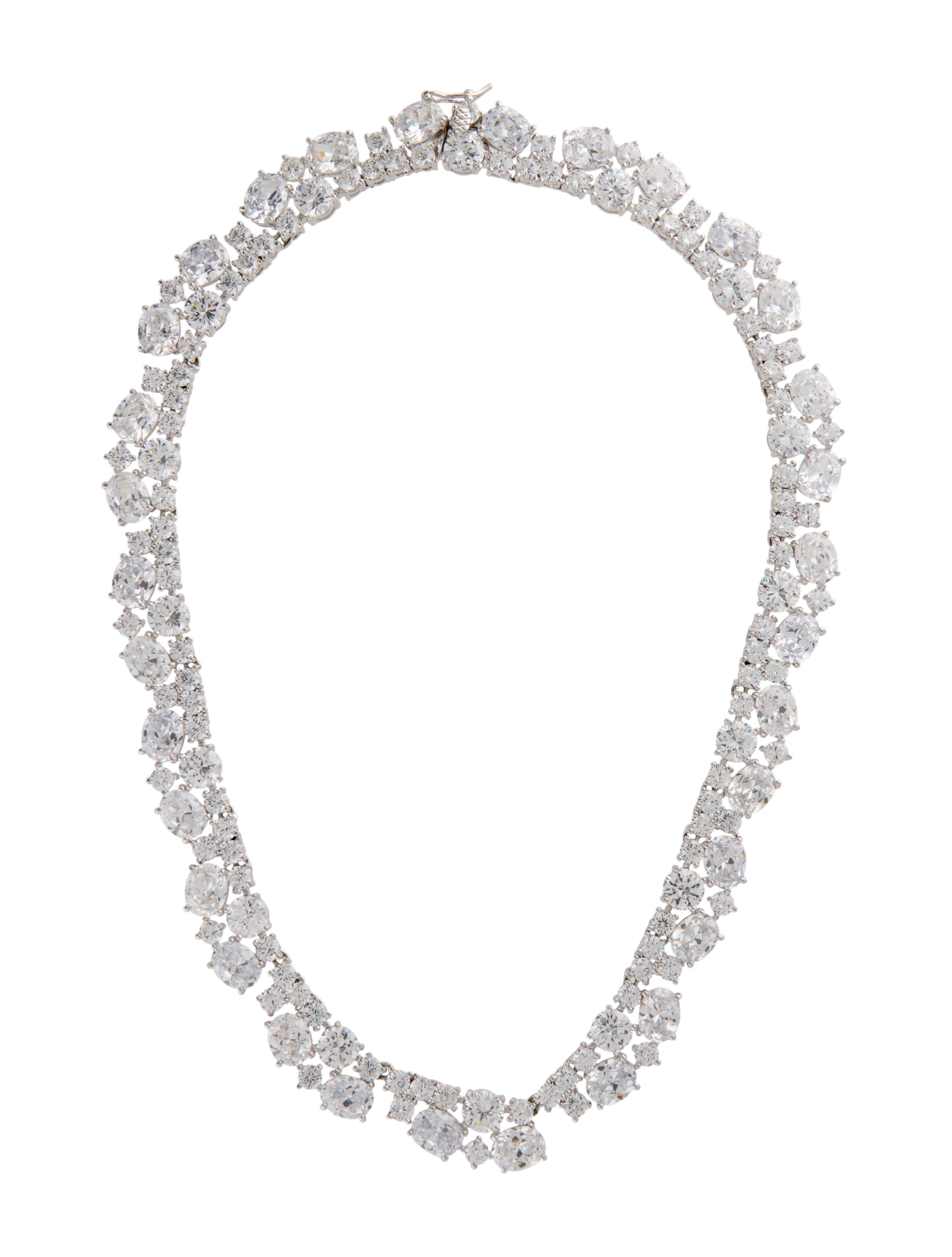 CZ by Kenneth Jay Lane Cubic Zirconia Collar Necklace