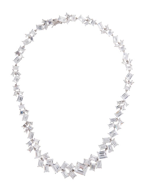 CZ by Kenneth Jay Lane Cubic Zirconia Multi-Shape Collar Necklace