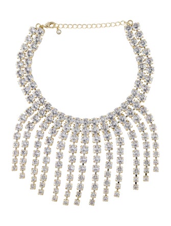 CZ by Kenneth Jay Lane Cubic Zirconia Fringe Collar Necklace