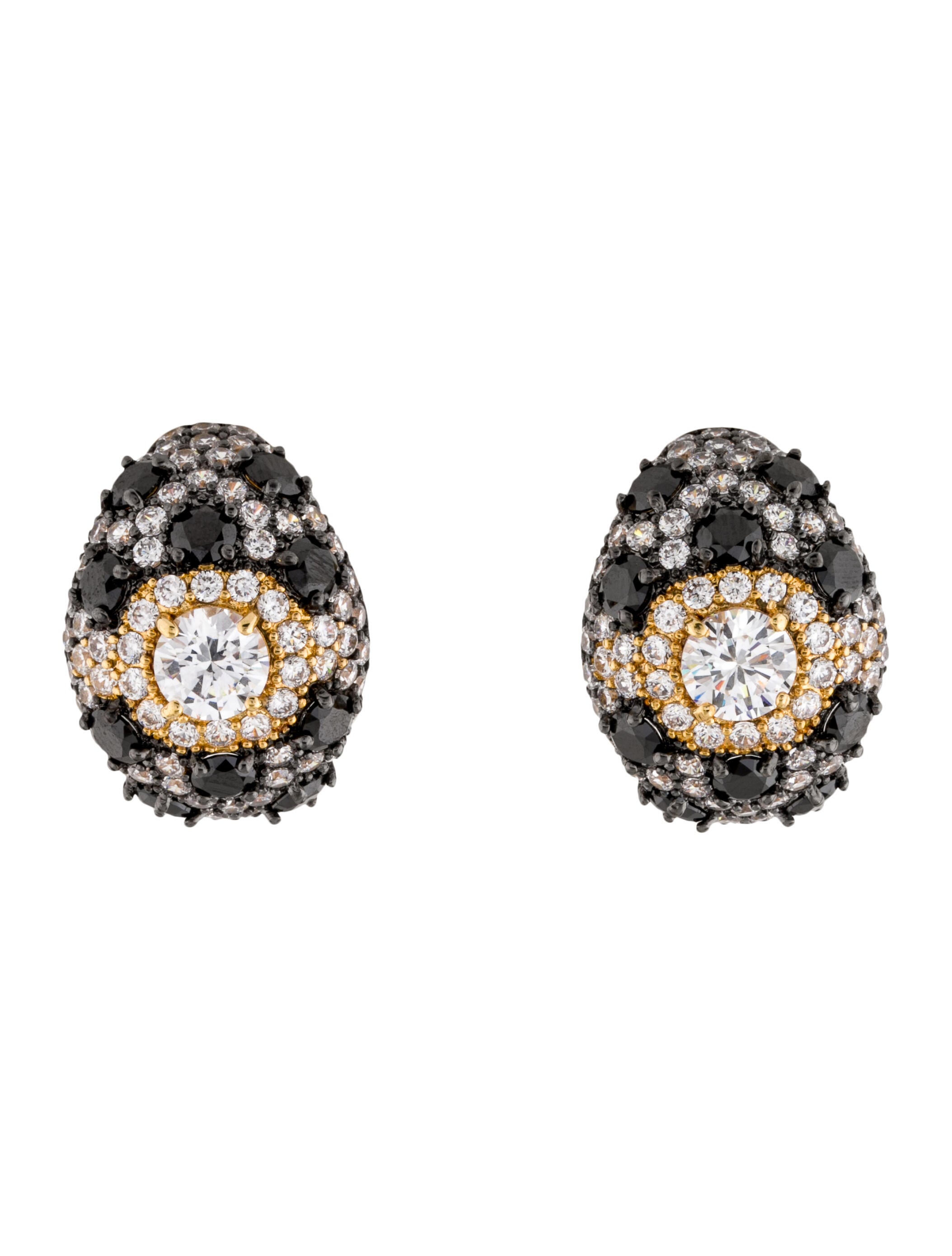 CZ by Kenneth Jay Lane Crystal and Resin Dome Drop Earrings