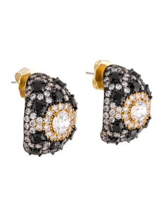 CZ by Kenneth Jay Lane Crystal and Resin Dome Drop Earrings