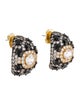 CZ by Kenneth Jay Lane Crystal and Resin Dome Drop Earrings