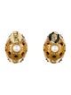 CZ by Kenneth Jay Lane Crystal and Resin Dome Drop Earrings