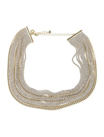 CZ by Kenneth Jay Lane Collar Cubic Zirconia 12- Row Sparkle Necklace
