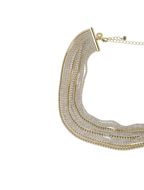 CZ by Kenneth Jay Lane Cubic Zirconia 12- Row Sparkle Necklace