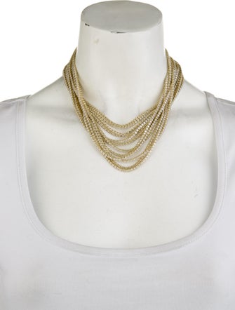 CZ by Kenneth Jay Lane Cubic Zirconia 12- Row Sparkle Necklace