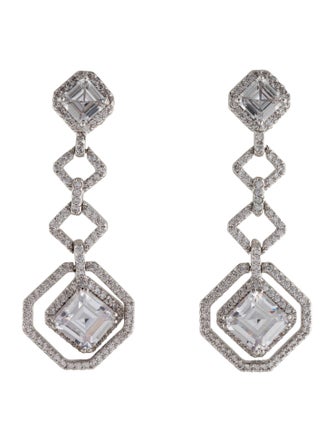 CZ by Kenneth Jay Lane Cubic Zirconia Geometric Drop Earrings