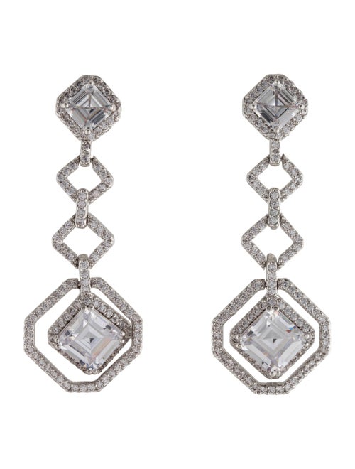 CZ by Kenneth Jay Lane Cubic Zirconia Geometric Drop Earrings