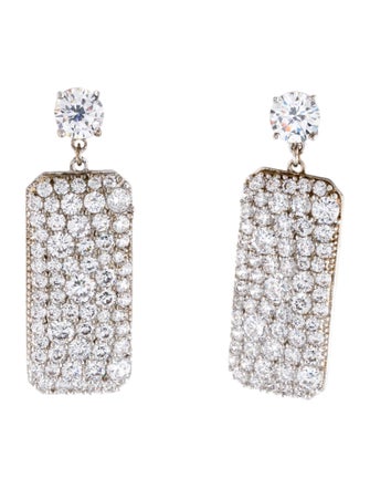 CZ by Kenneth Jay Lane Cubic Zirconia Rectangular Drop Earrings