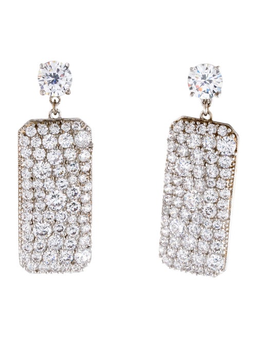 CZ by Kenneth Jay Lane Cubic Zirconia Rectangular Drop Earrings