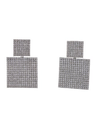 CZ by Kenneth Jay Lane Double Square Earrings