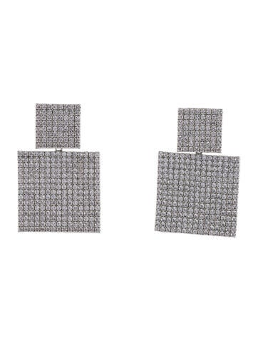CZ by Kenneth Jay Lane Drop Double Square Earrings