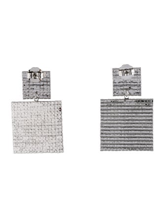 CZ by Kenneth Jay Lane Double Square Earrings