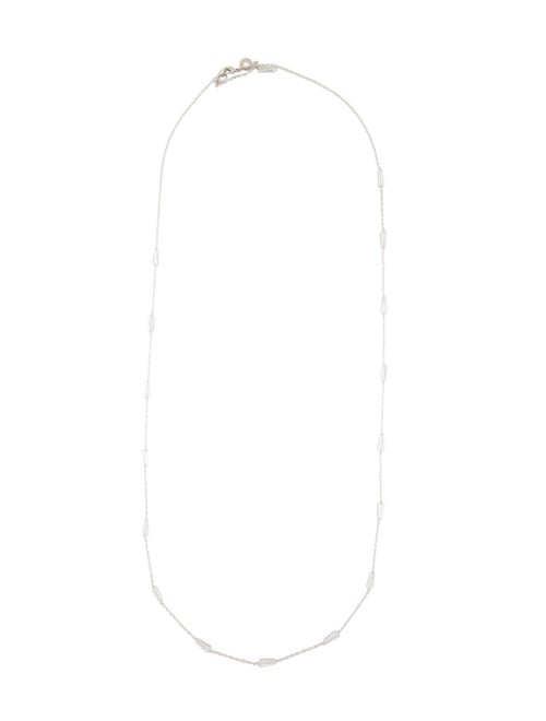 CZ by Kenneth Jay Lane Cubic Zirconia Tapered Baguette Station Necklace